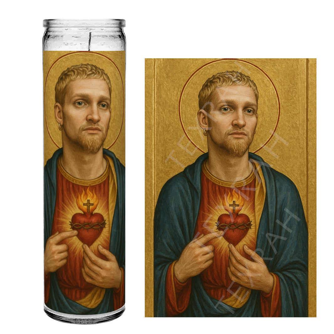 Saint Layne Staley Celebrity Prayer Devotional Parody Altar Candle, 8" white unscented